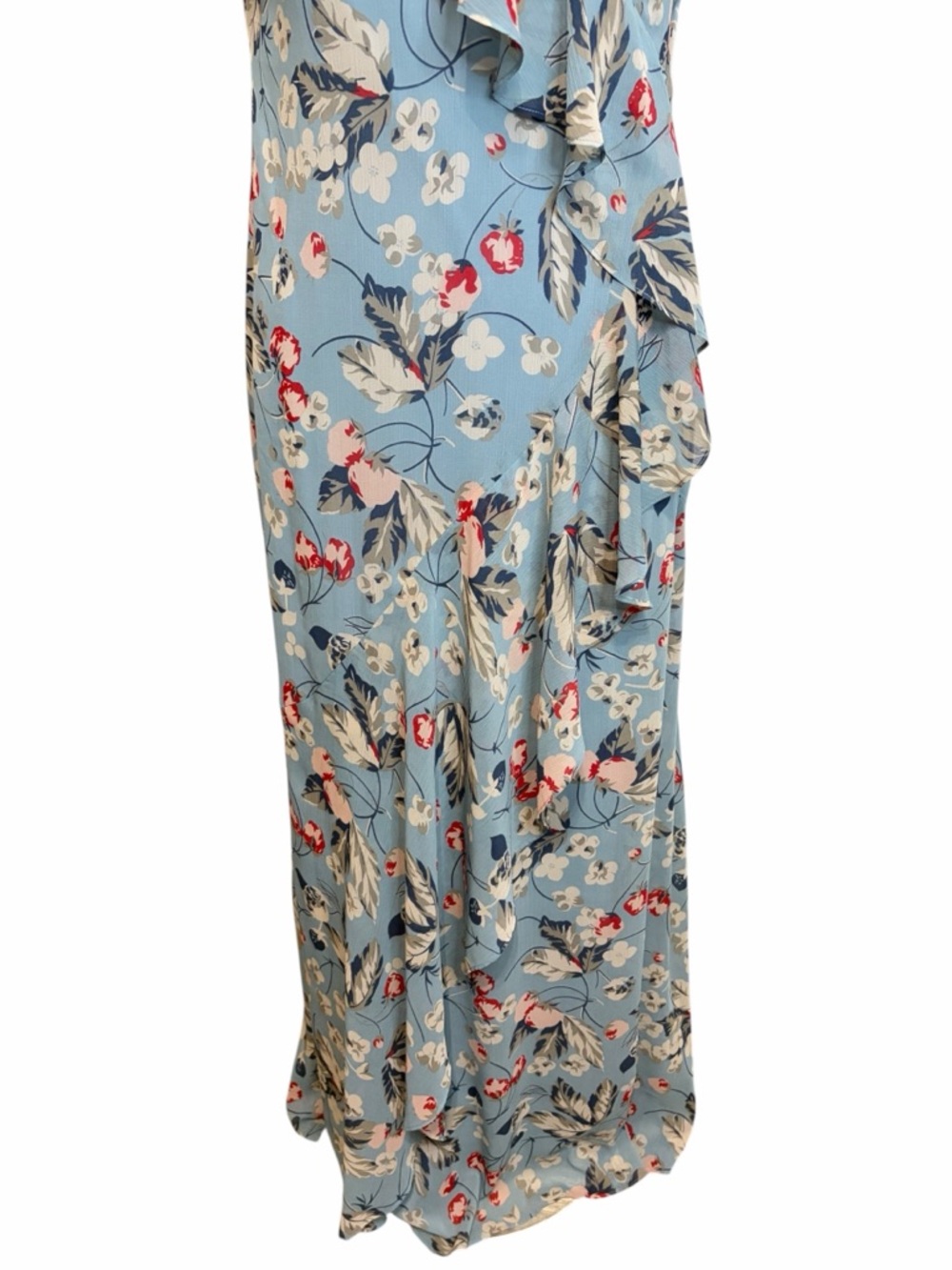 LAUREN RALPH LAUREN Black Label Floral Ruffle-Trim Georgette Gown, Size 8 - Picture 5 of 15